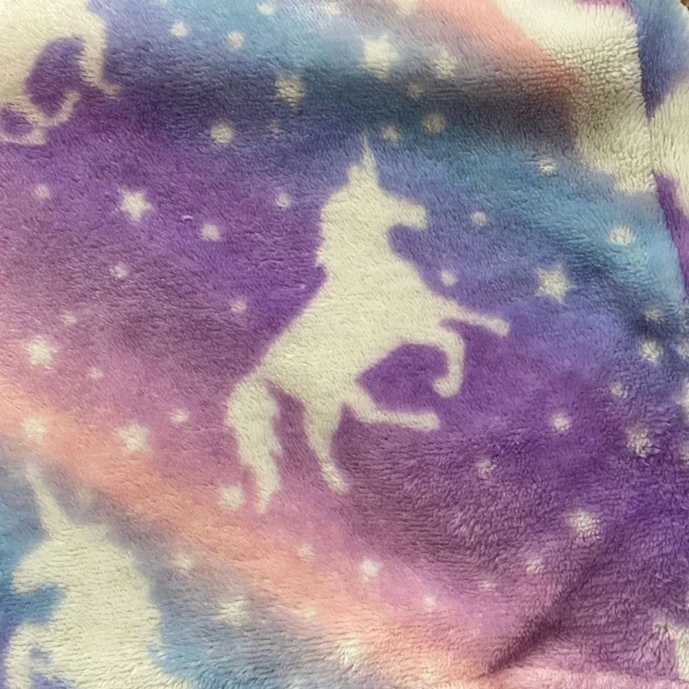 Kids Unicorn Robe - Purple,Blue and pink plush fleece.